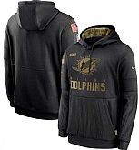 Men's Miami Dolphins Nike Black 2020 Salute to Service Sideline Performance Pullover Hoodie,baseball caps,new era cap wholesale,wholesale hats